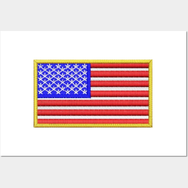 Embroidery American Flag Sticker Wall Art by anacarminda